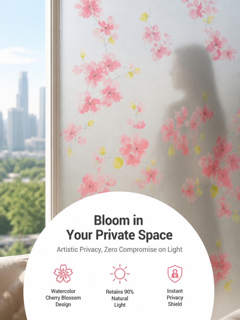 Home Bathroom Glass - Frosted Privacy Window Film Translucent Light