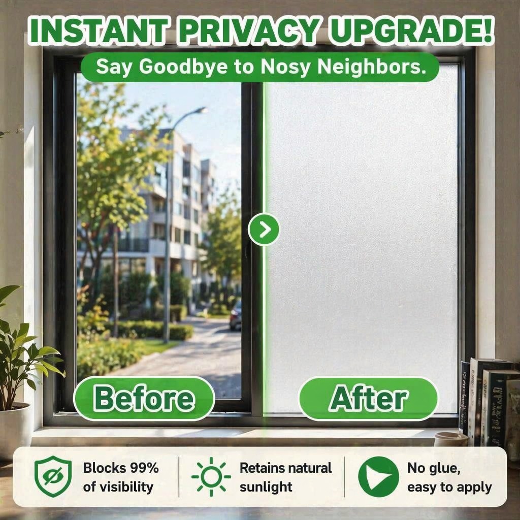 Frosted Privacy Window Film Tr - Home Bathroom Glass ulasan dan harga