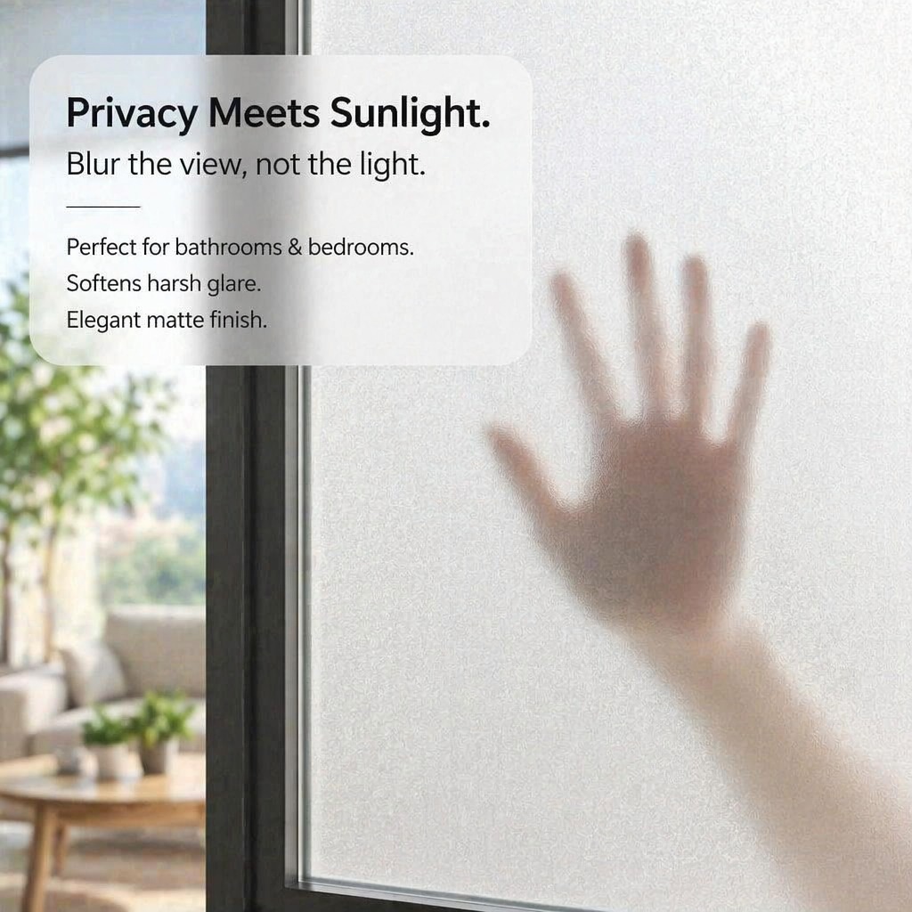 Frosted Privacy Window Film Tr - Home Bathroom Glass ulasan dan harga