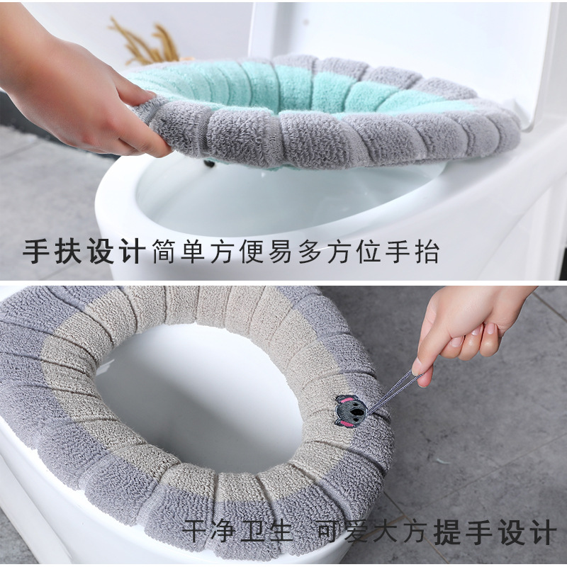 Cartoon Knitted Toilet Seat Co - Home Bathroom With Two Toilets ulasan dan harga