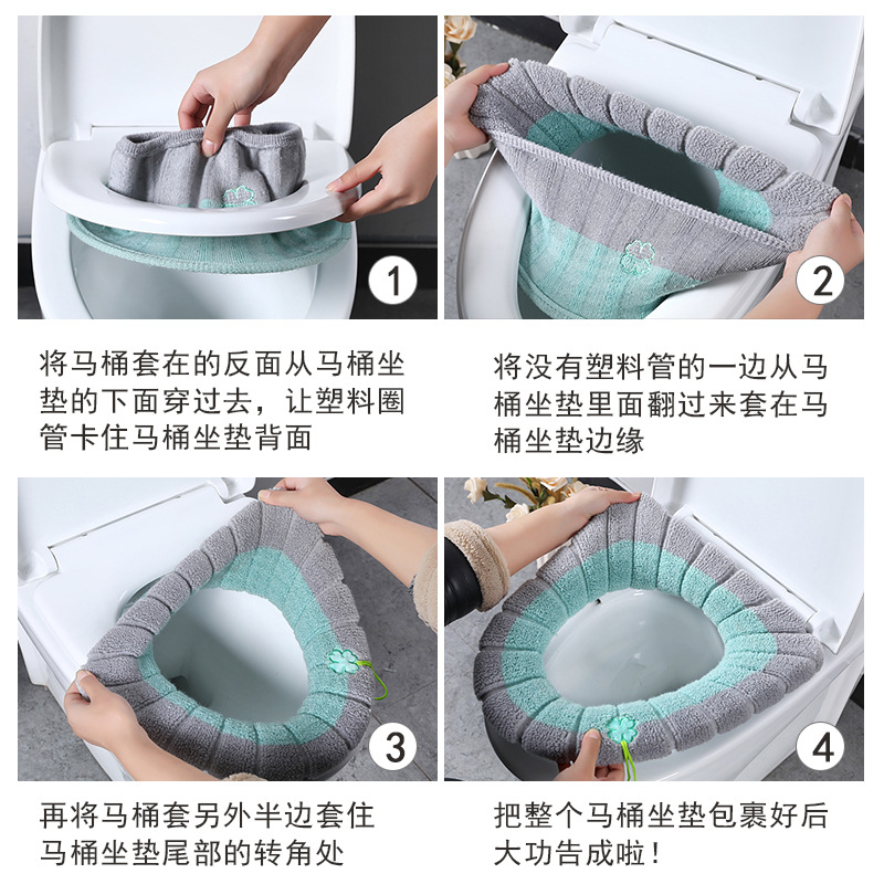 Cartoon Knitted Toilet Seat Co - Home Bathroom With Two Toilets ulasan dan harga