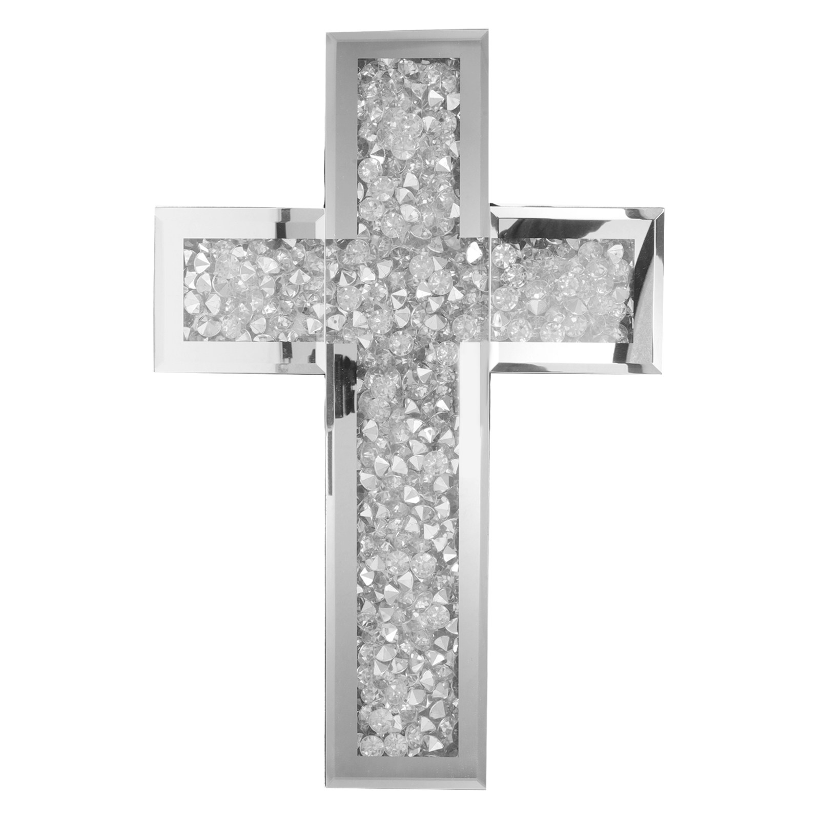 Glass Mirrored Cross Wall Deco - Home Bathroom Glass ulasan dan harga