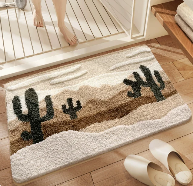 Tufted Sea Pattern Bedroom Rug - Home Bathroom Carpet ulasan dan harga