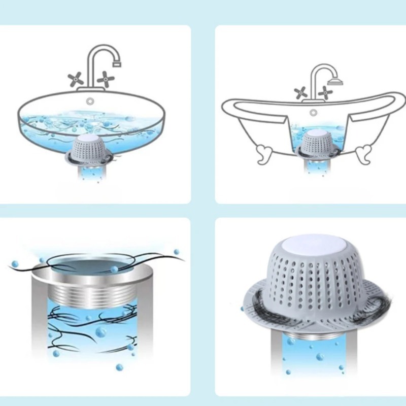 Removable Self‑Adhesive Silico - Drain Hair Catcher ulasan dan harga
