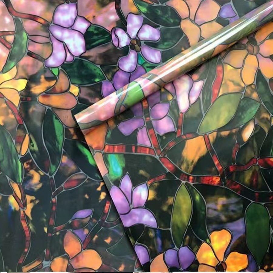 Flower Pattern Electrostatic W - Home Bathroom Glass ulasan dan harga