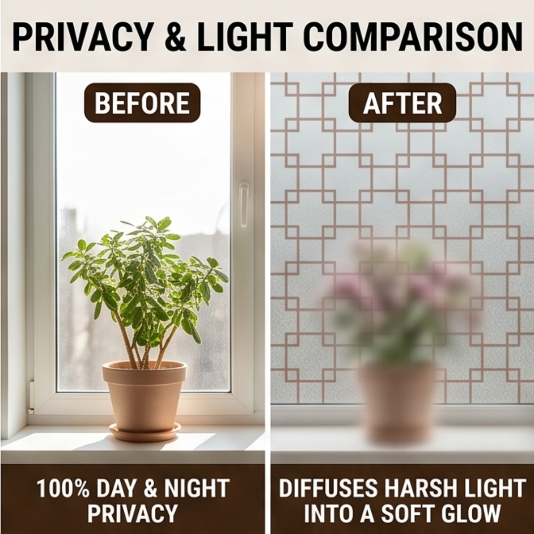 Oriental Lattice Square Printe - Home Bathroom Glass ulasan dan harga