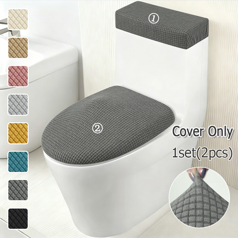 2pcs/set Stretch Toilet Lid Co - Home Bathroom With Two Toilets ulasan dan harga