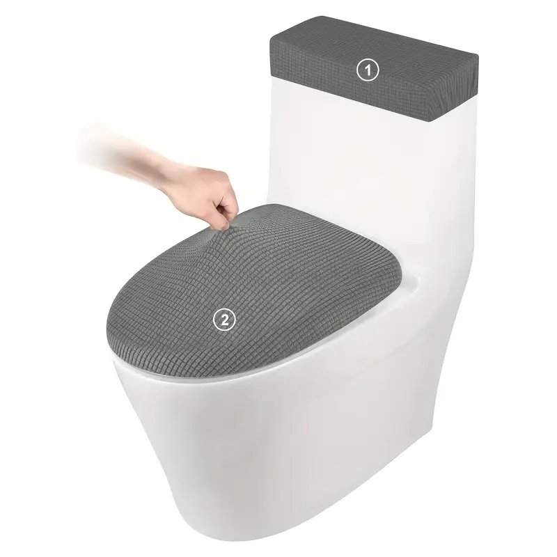 2pcs/set Stretch Toilet Lid Co - Home Bathroom With Two Toilets ulasan dan harga
