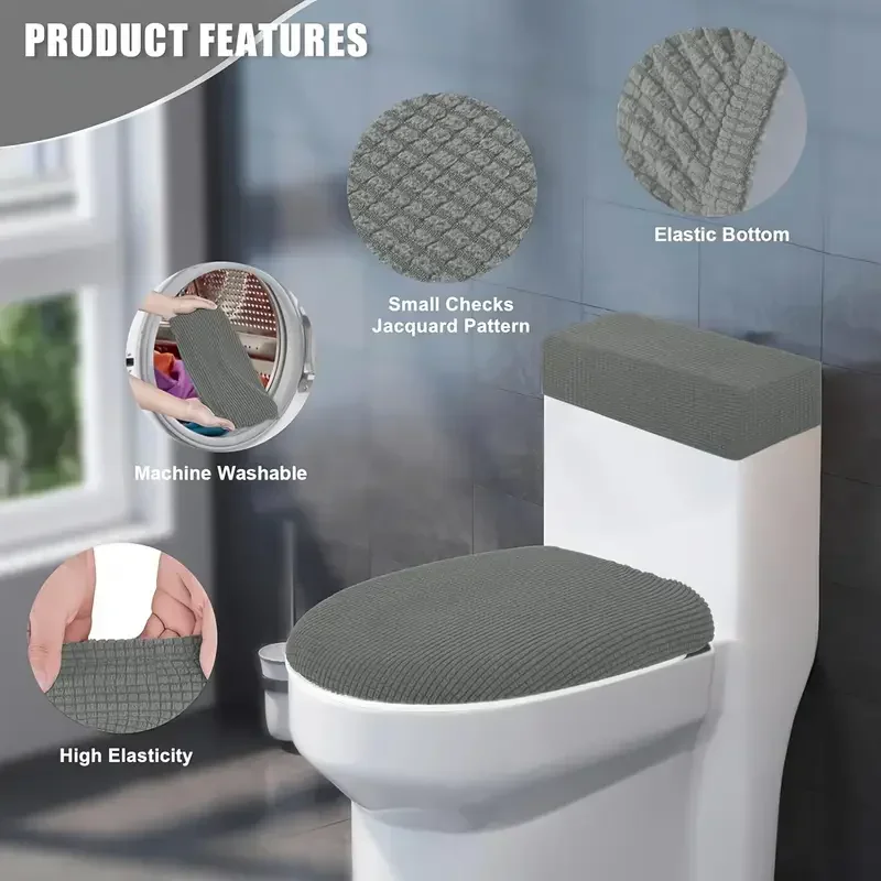 2pcs/set Stretch Toilet Lid Co - Home Bathroom With Two Toilets ulasan dan harga