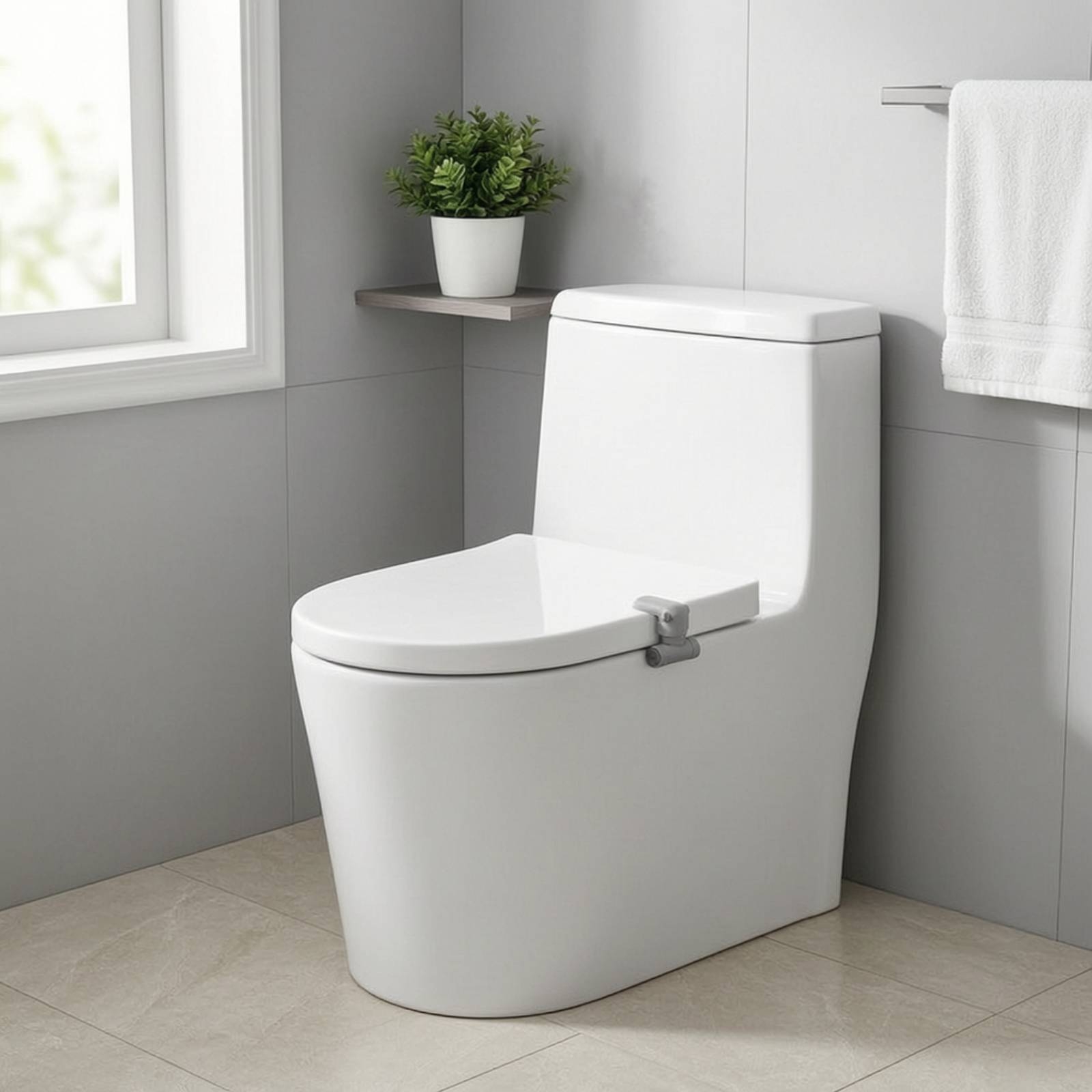 Toilet Seat Lock Two-buttonBut - Home Bathroom With Two Toilets ulasan dan harga