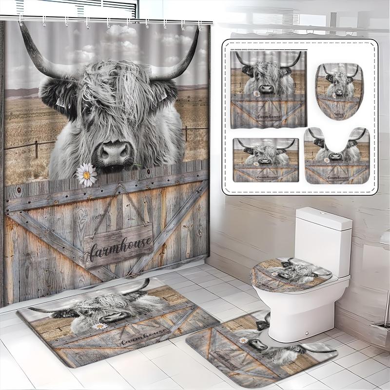 1/3/4Pcs Creative Scottish Hig - Home Bathroom With Two Toilets ulasan dan harga