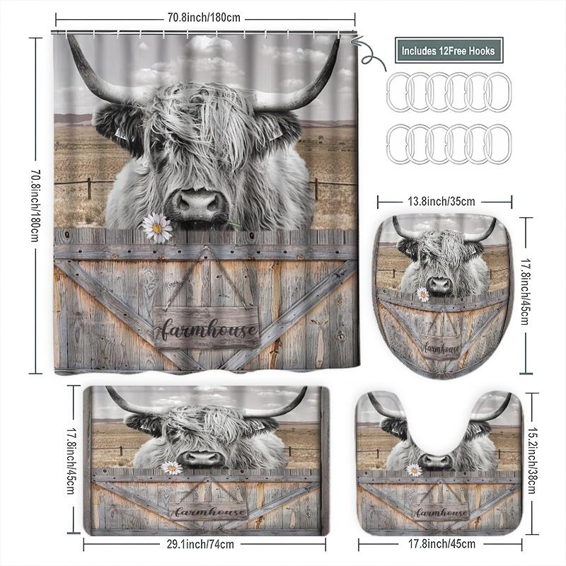 1/3/4Pcs Creative Scottish Hig - Home Bathroom With Two Toilets ulasan dan harga