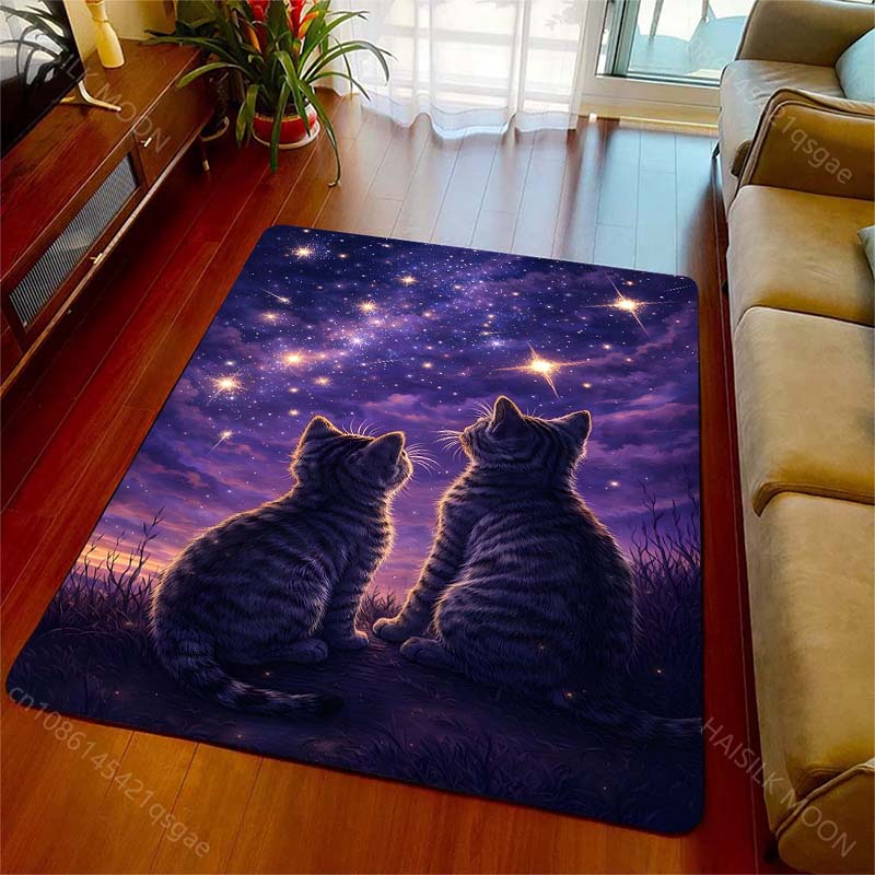1PC Two cats gaze at stars Pri - Home Bathroom With Two Toilets ulasan dan harga