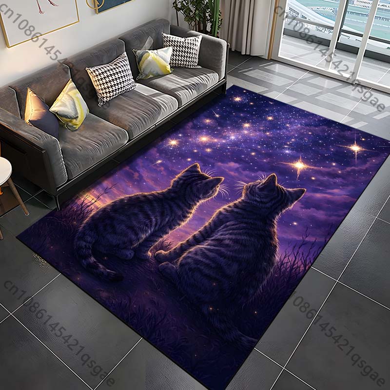 1PC Two cats gaze at stars Pri - Home Bathroom With Two Toilets ulasan dan harga