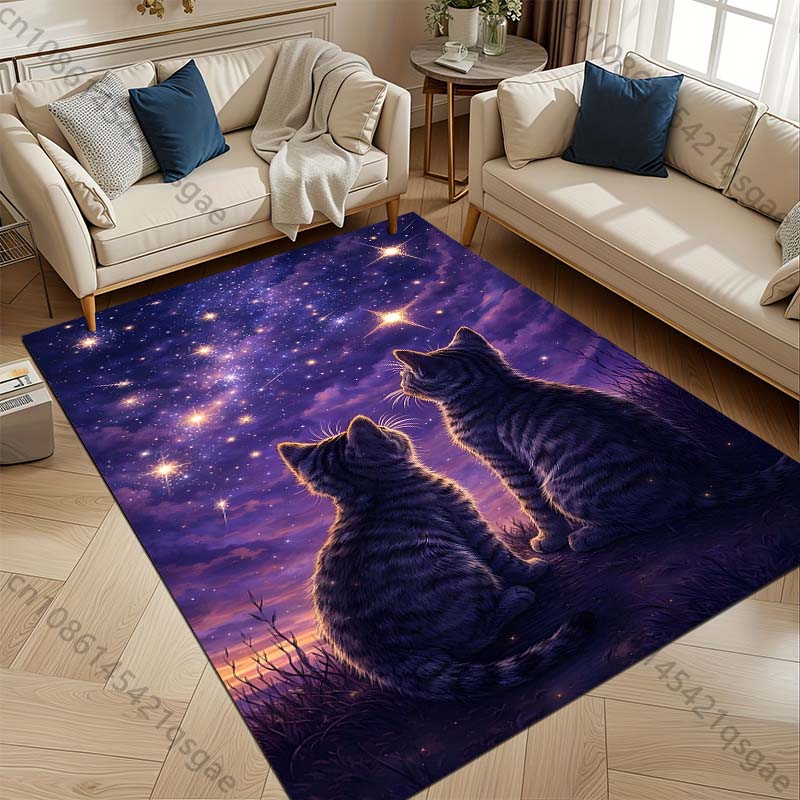 1PC Two cats gaze at stars Pri - Home Bathroom With Two Toilets ulasan dan harga