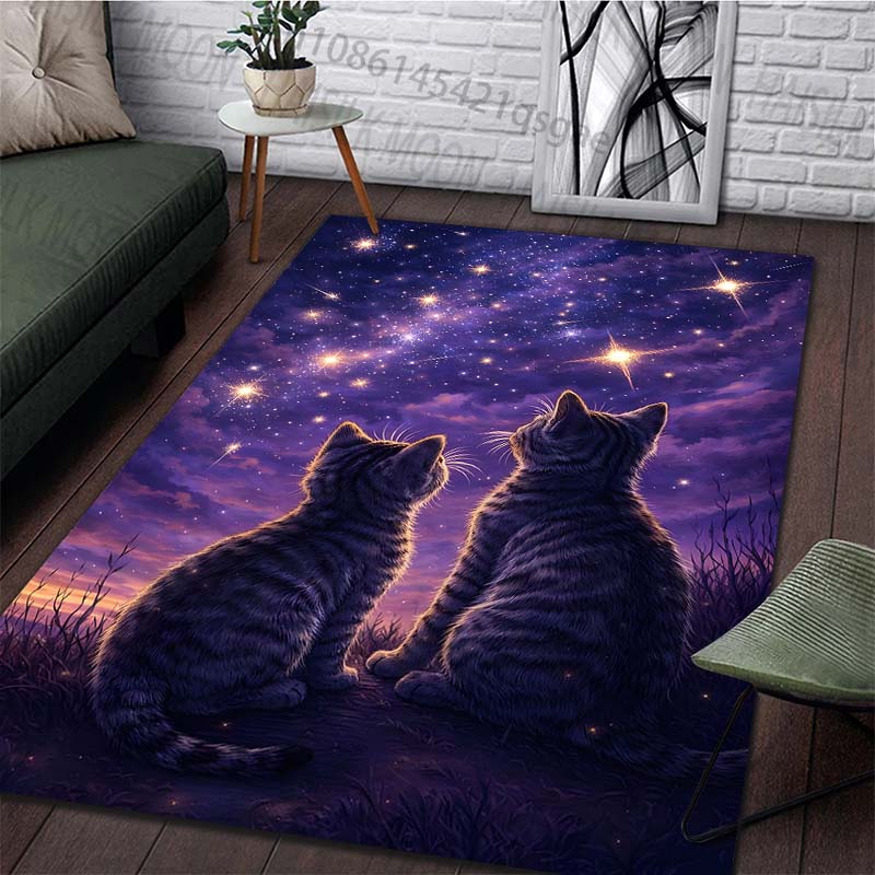 1PC Two cats gaze at stars Pri - Home Bathroom With Two Toilets ulasan dan harga
