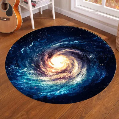 Galaxy Earth Moon Round Carpet - Home Bathroom Carpet ulasan dan harga