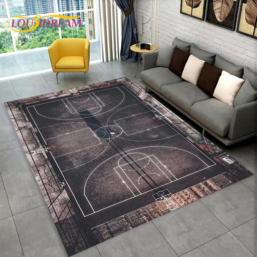 3D Basketball Cour Cartoon Are - Home Bathroom Carpet ulasan dan harga