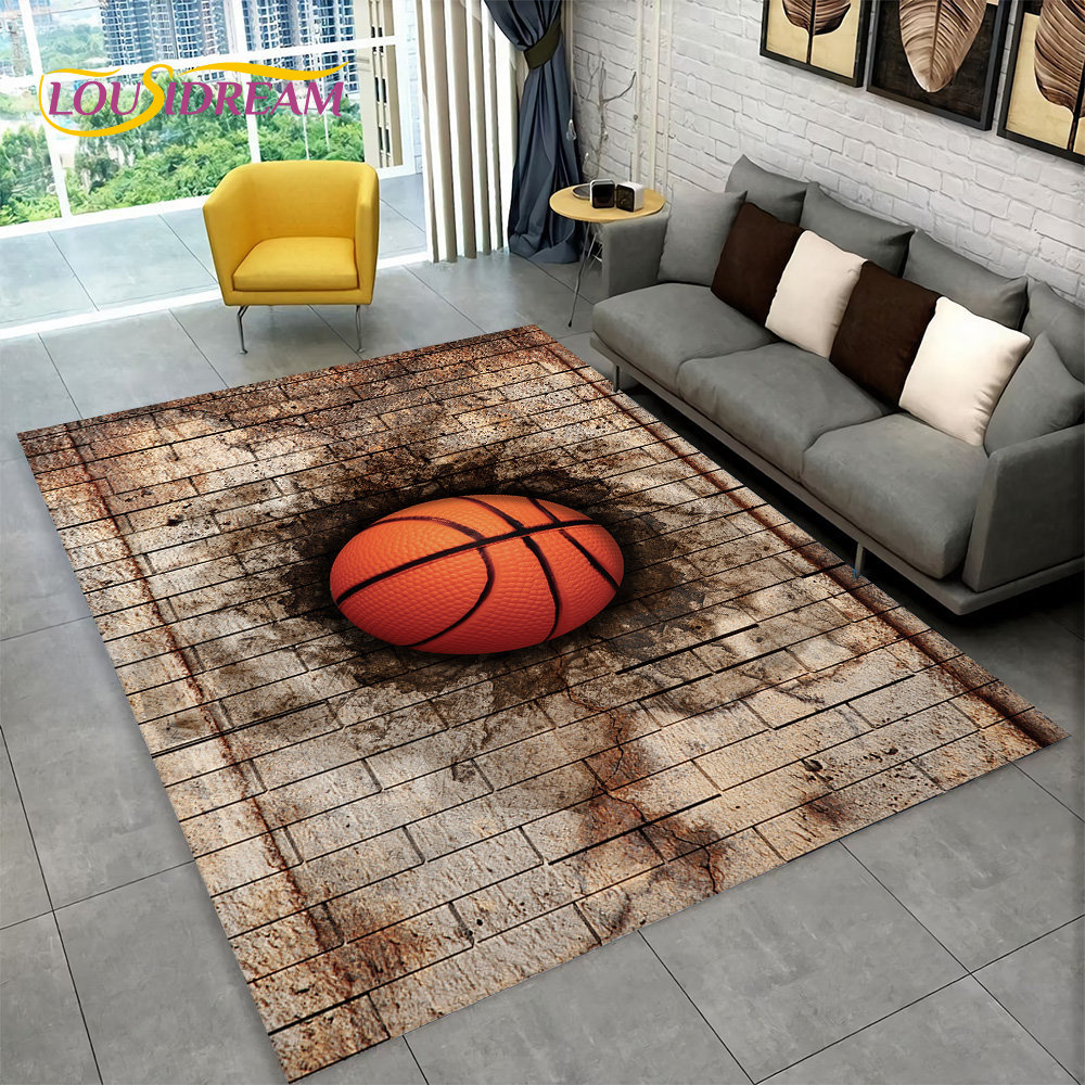 3D Basketball Cour Cartoon Are - Home Bathroom Carpet ulasan dan harga