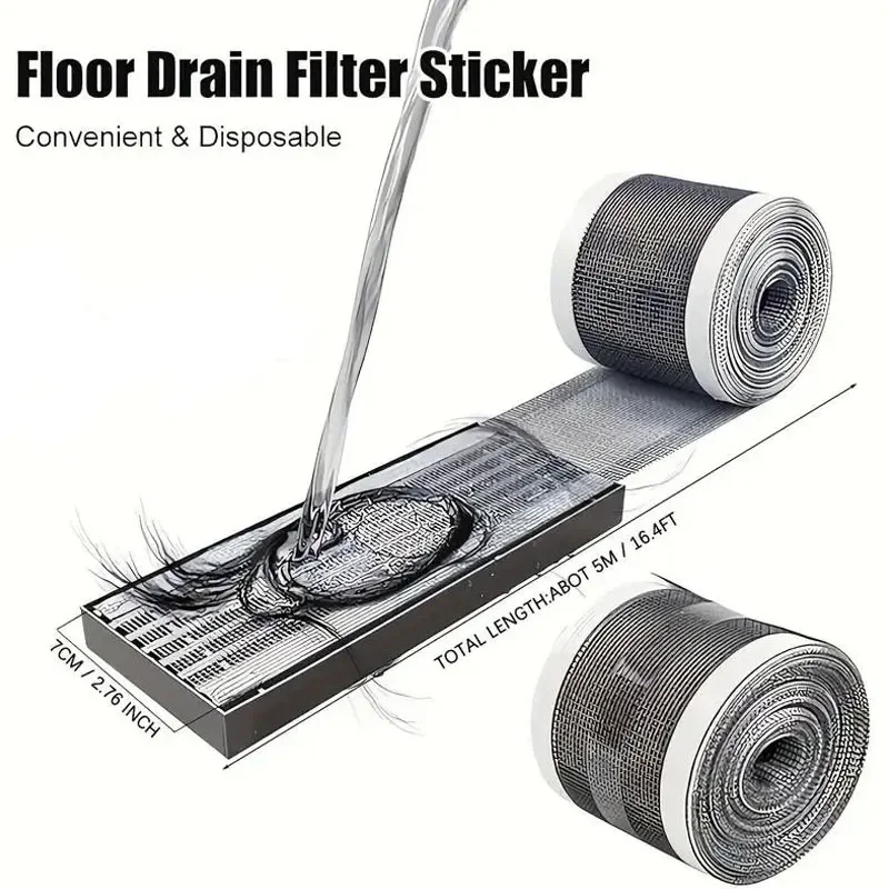 1-3Rolls Cutable Shower Drain  - Drain Hair Catcher ulasan dan harga
