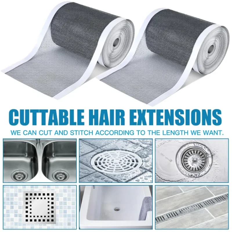 1-3Rolls Cutable Shower Drain  - Drain Hair Catcher ulasan dan harga