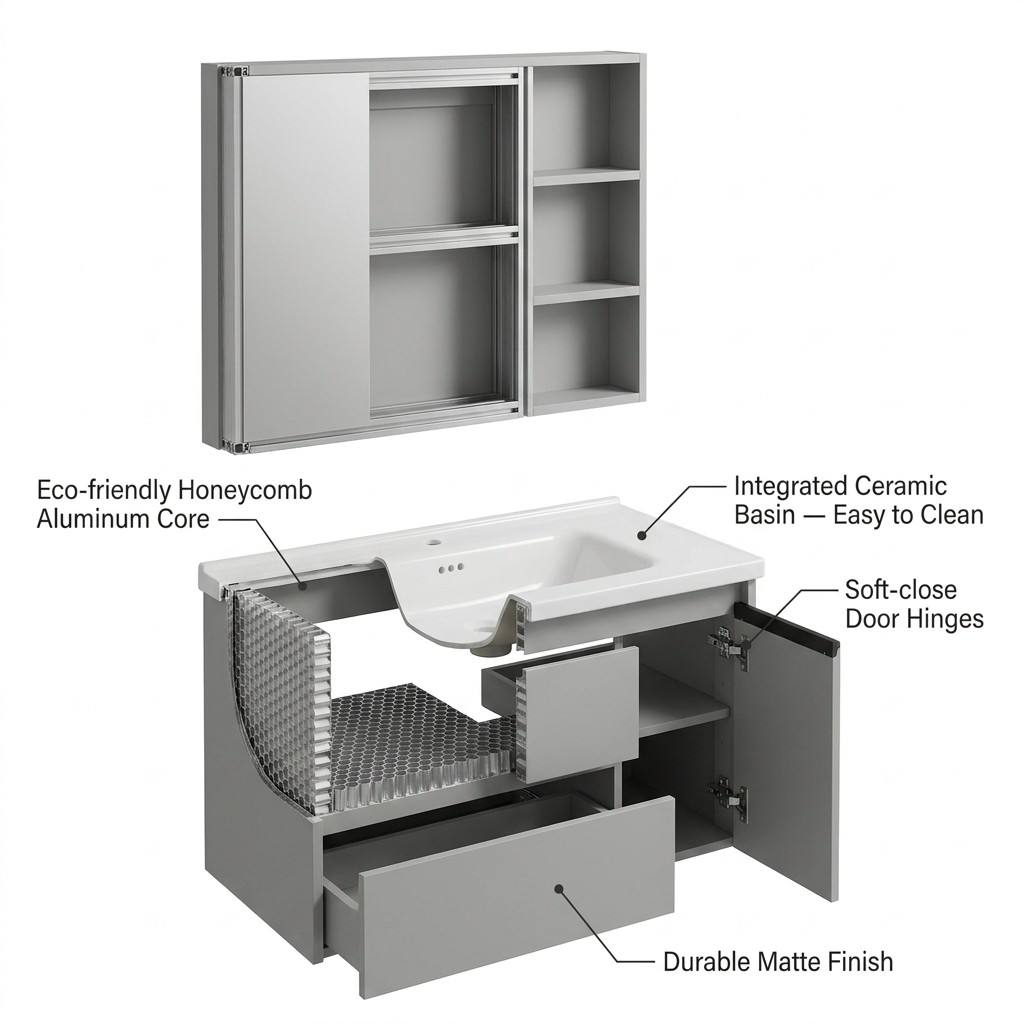 Bathroom CabinetModern Eco-Fri - Home Bathroom Vanity Combo ulasan dan harga
